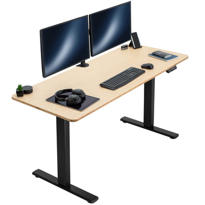 Sturdy ergonomic sit or stand active desk workstation with adjustable height using smart control panel.