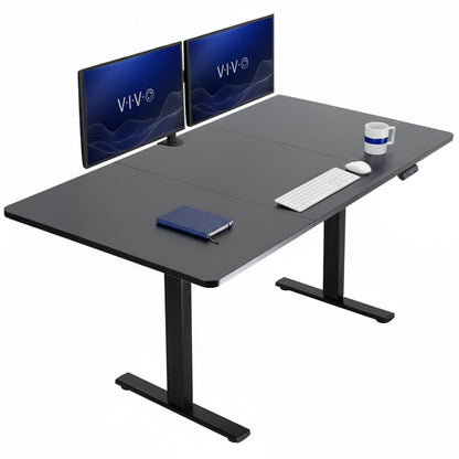 Large three split panel electric black desktop and frame.