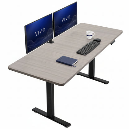 Large sturdy sit or stand modern desk with electric height adjustment options.