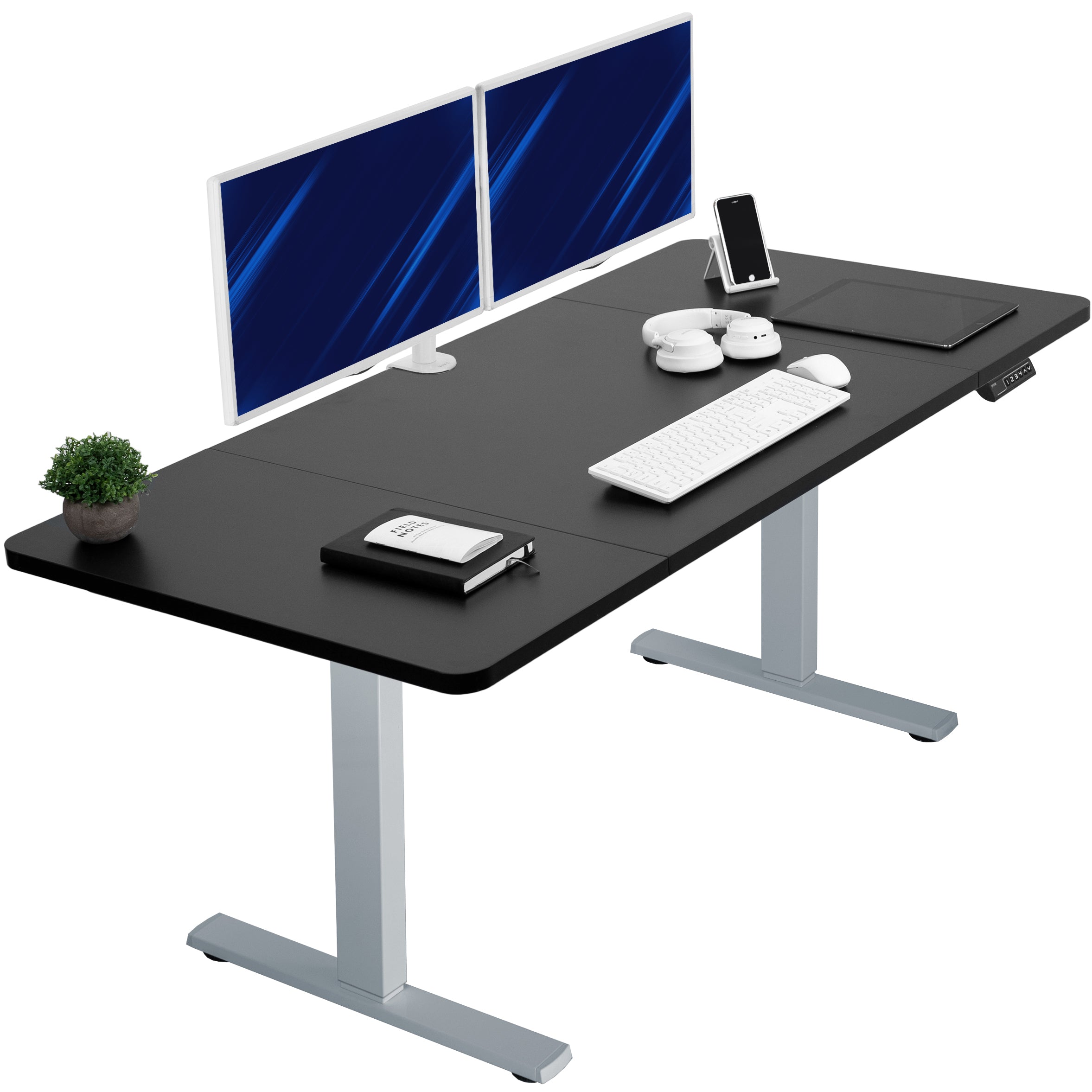 Single Motor Electric Desk with Push Button Memory Controller
