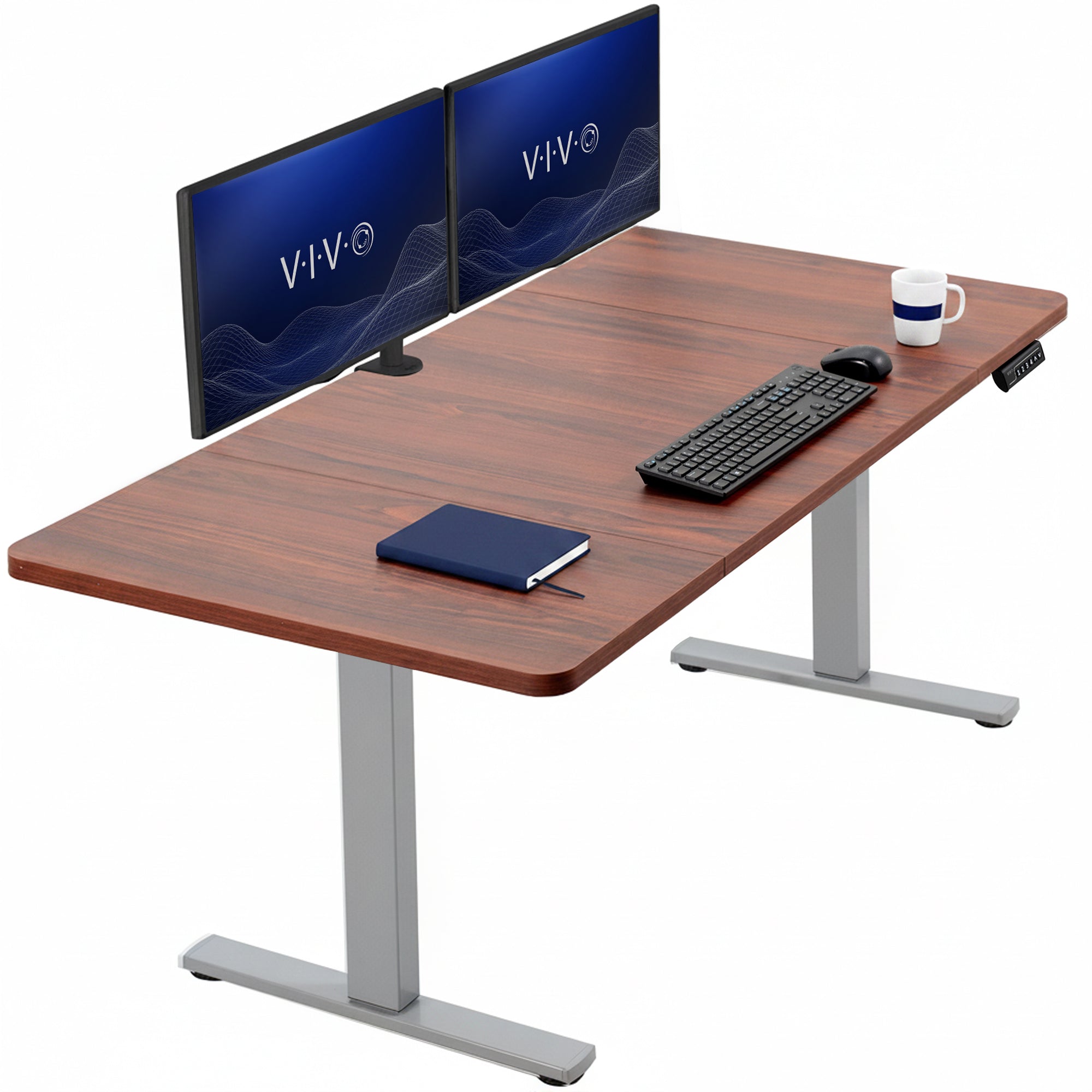 Single Motor Electric Desk with Push Button Memory Controller