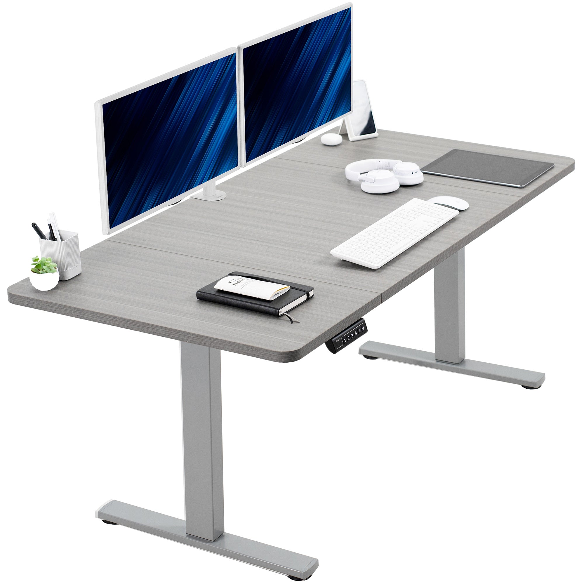 Single Motor Electric Desk with Push Button Memory Controller