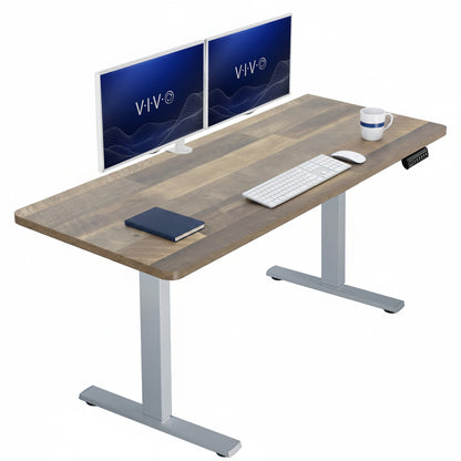 Sturdy ergonomic sit or stand active desk workstation with adjustable height using smart control panel.