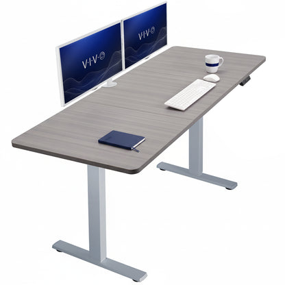 Large sturdy sit or stand modern desk with electric height adjustment options.