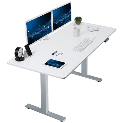 Large sturdy sit or stand modern desk with electric height adjustment options.