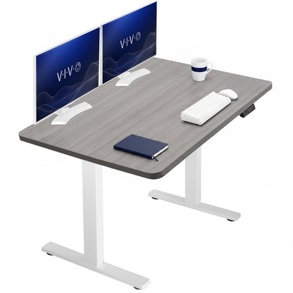 Sturdy ergonomic sit or stand active desk workstation with adjustable height using smart control panel.