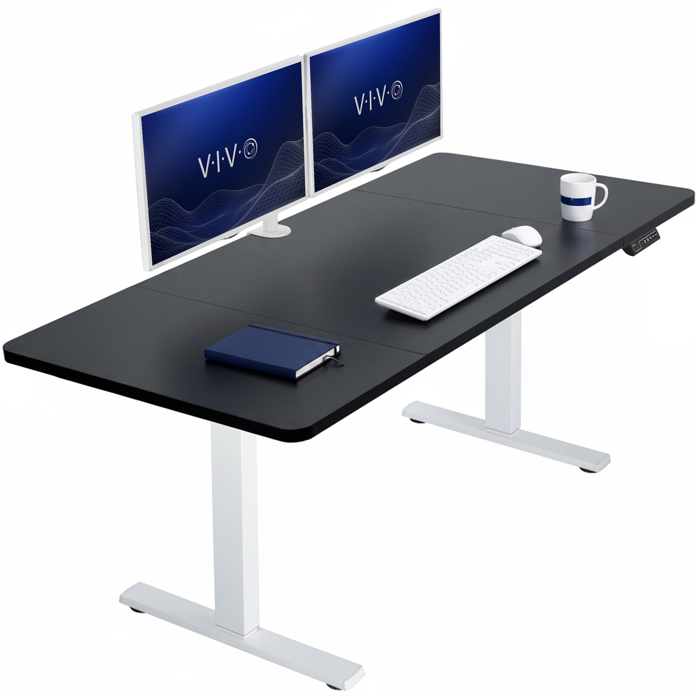 Sturdy sit or stand active workstation with adjustable height using smart control panel.