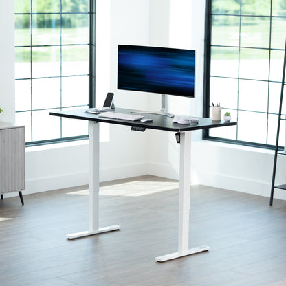 Single Motor Electric Desk with Push Button Memory Controller
