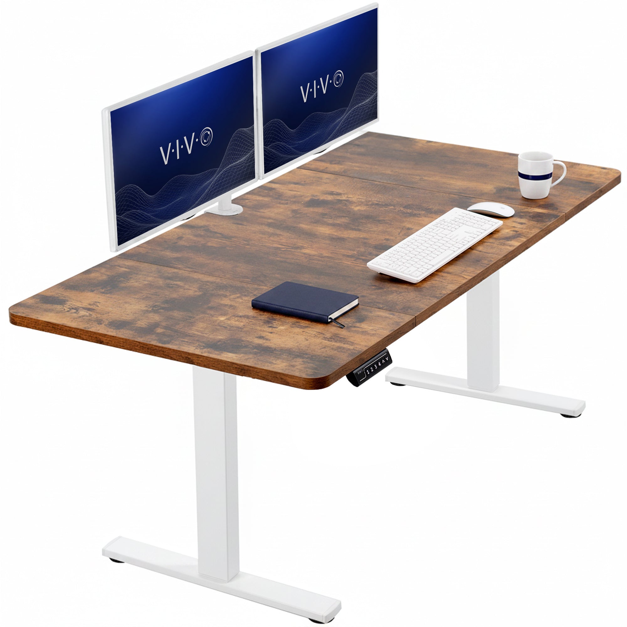 Sturdy sit or stand active workstation with adjustable height using smart control panel.