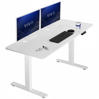 Sturdy ergonomic sit or stand active desk workstation with adjustable height using smart control panel.