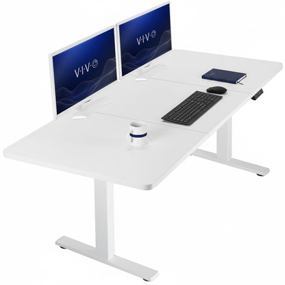 Large sturdy sit or stand modern desk with electric height adjustment options.