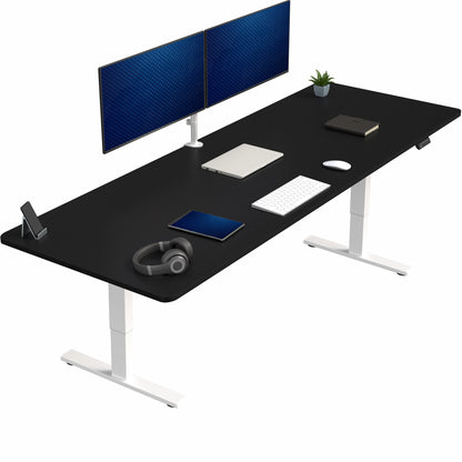 Extra large sturdy sit or stand active workstation with adjustable height using smart control panel.
