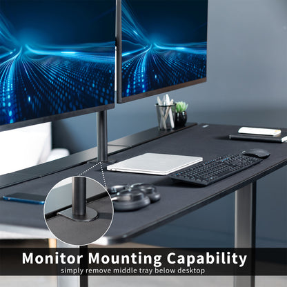 E2B-P3B Series - Dual Motor Electric Desk with Concealed Cable Table Top & Full-Size Pad