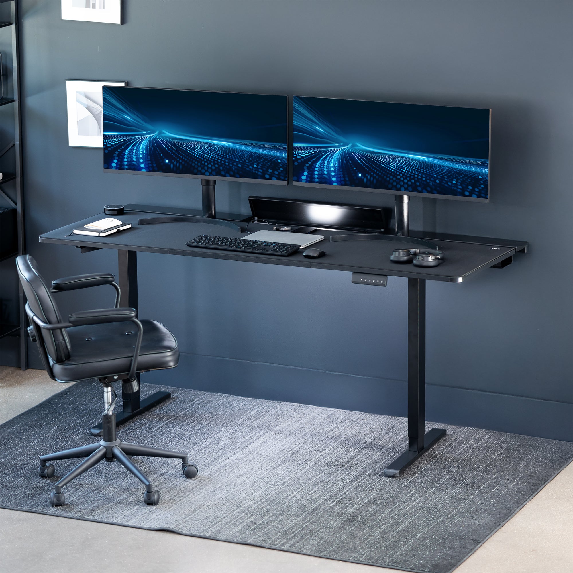 E2B-P3B Series - Dual Motor Electric Desk with Concealed Cable Table Top & Full-Size Pad