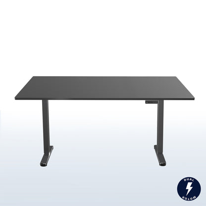 71 x 30 inch dual motor electric desk featuring memory controller height adjustment with memory settings