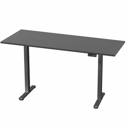 71 x 30 inch dual motor electric desk with squared edges, featuring memory controller height adjustment with memory settings
