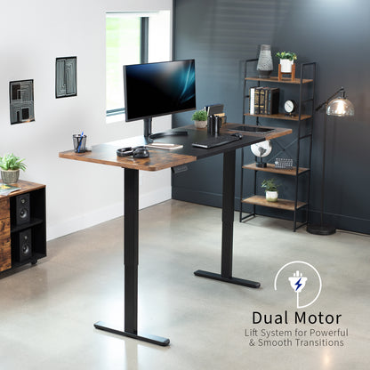 Rustic Electric Height Adjustable 71 x 30 inch Stand Up Desk