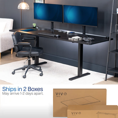 83 x 30 inch dual motor electric desk featuring smart controller height adjustment with memory settings