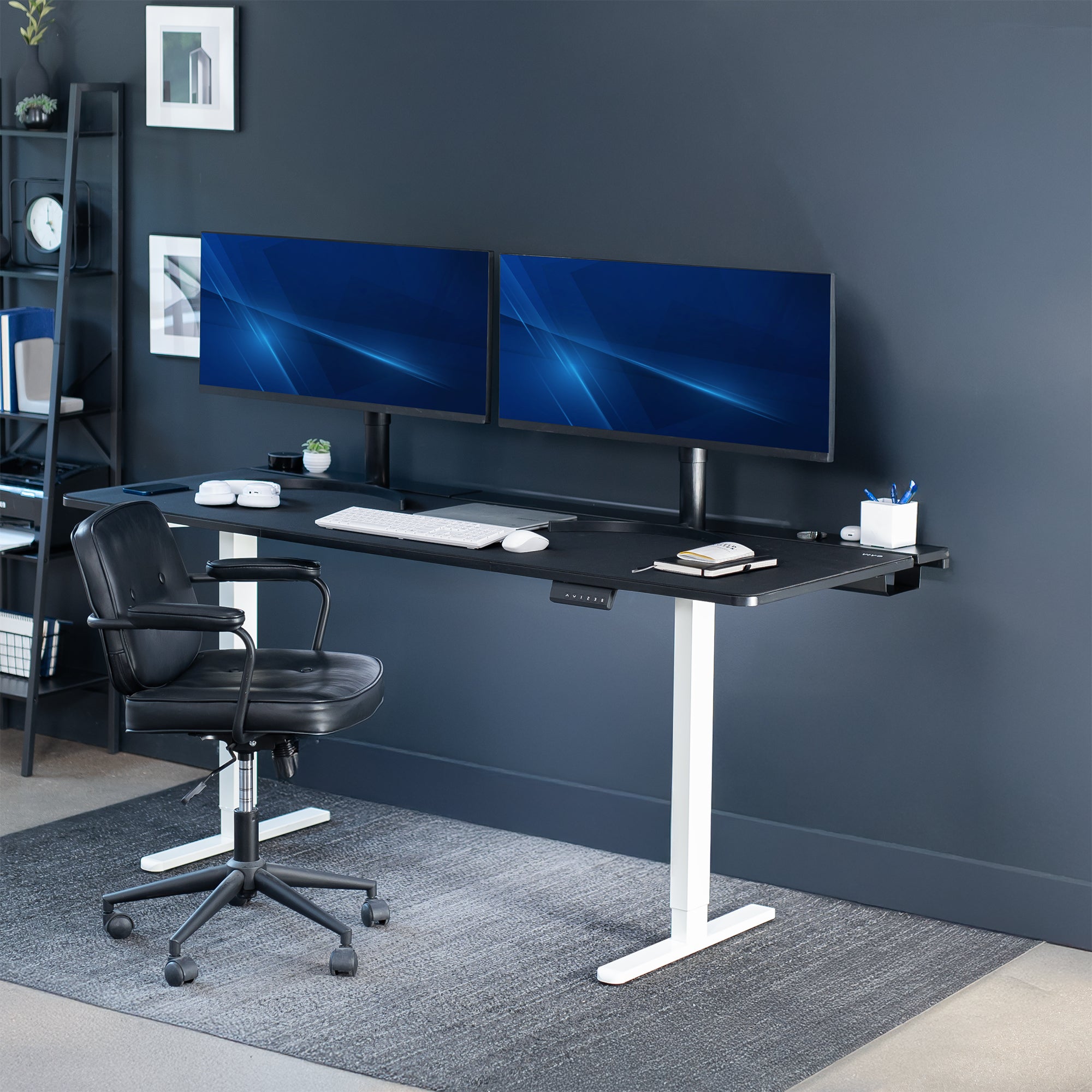 E2B-P3B Series - Dual Motor Electric Desk with Concealed Cable Table Top & Full-Size Pad