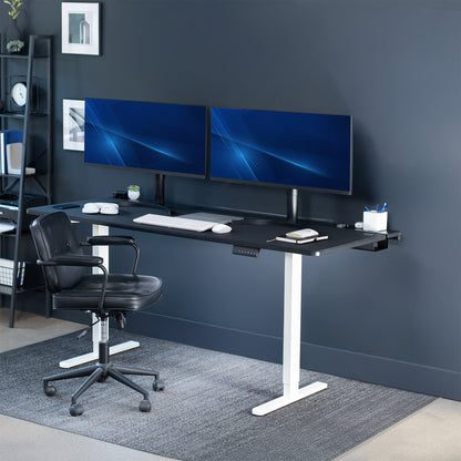 E2B-P3B Series - Dual Motor Electric Desk with Concealed Cable Table Top & Full-Size Pad