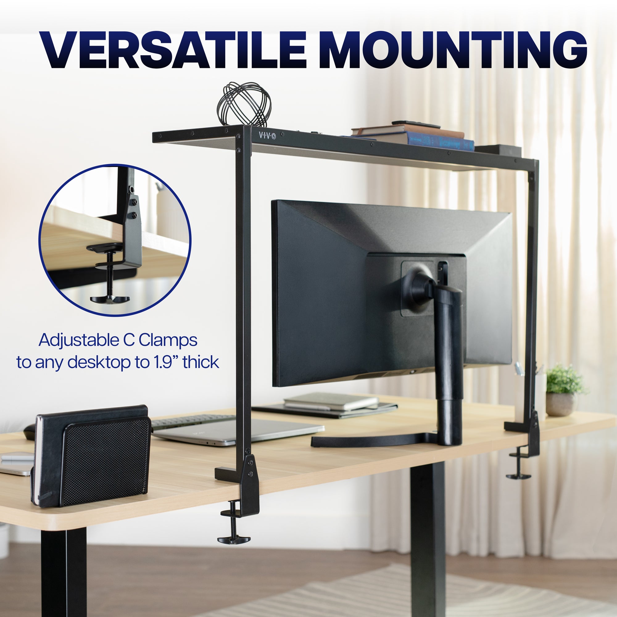 38” Clamp-on Overhead Shelf