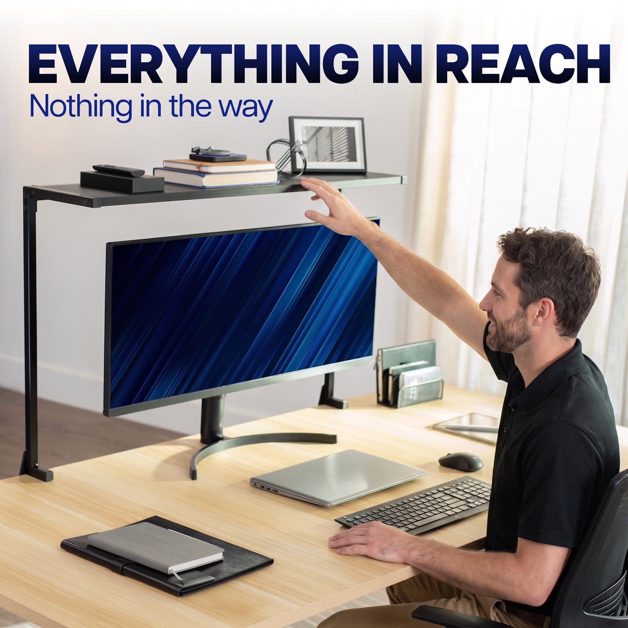 38” Clamp-on Overhead Shelf