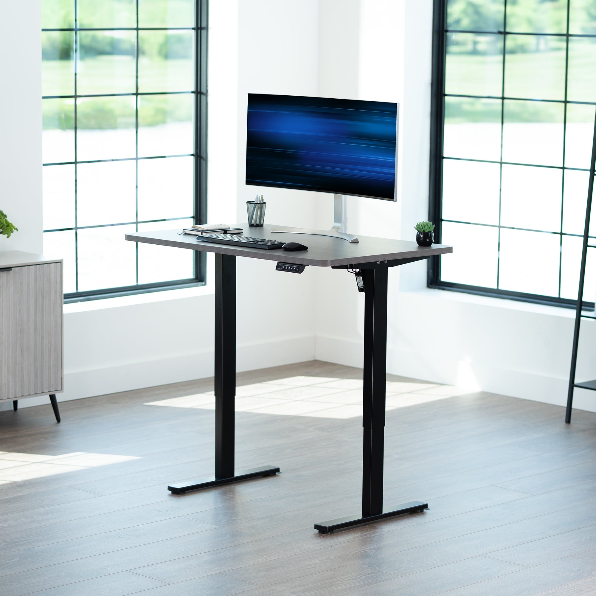 Sturdy desk tabletop for sit or stand electric or manual desk frames.