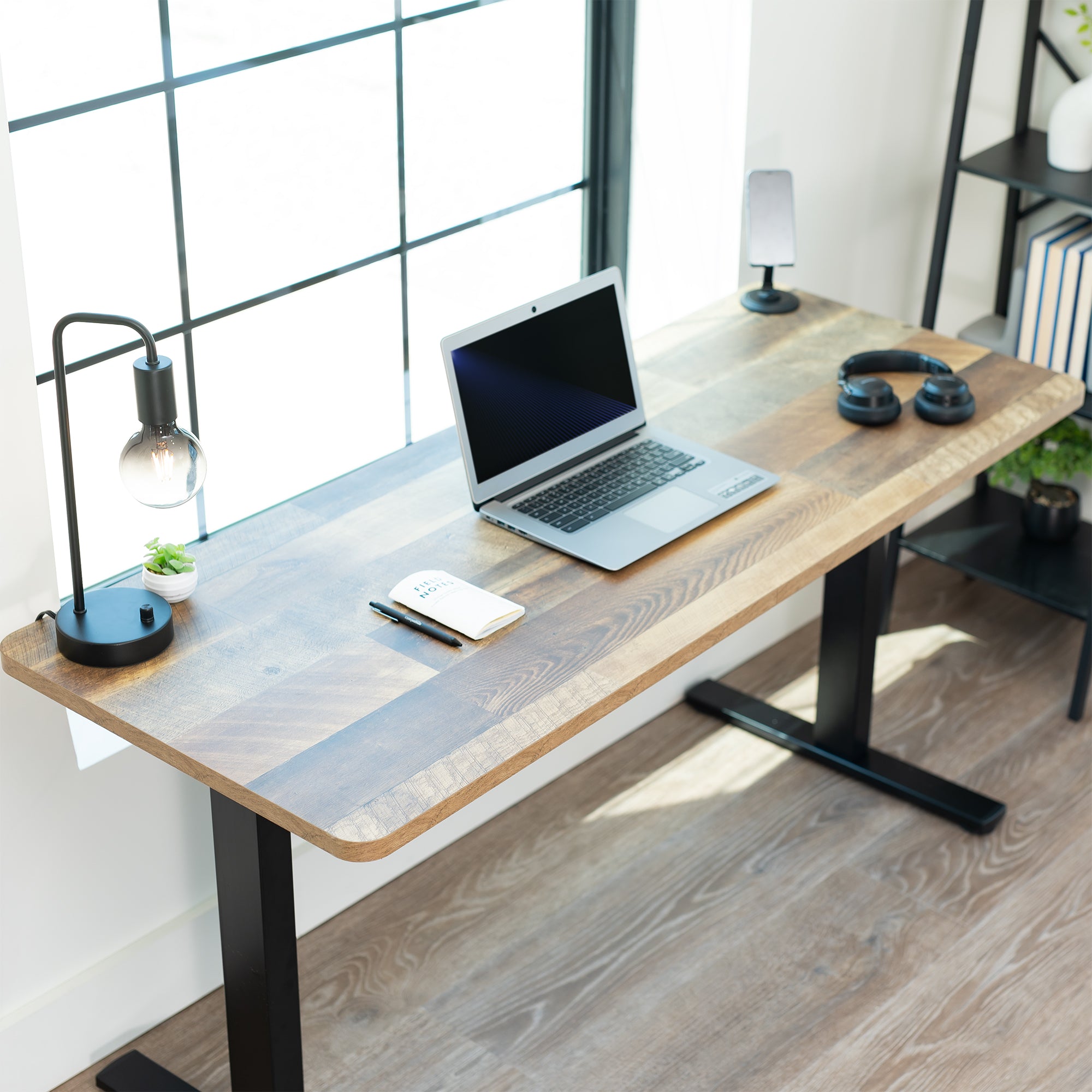 Sturdy desk tabletop for sit or stand electric or manual desk frames.