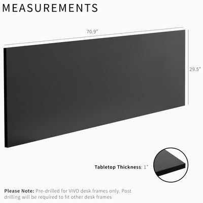 71 x 30 inch Universal Solid Square Corner Table Top for Standard and Sit to Stand Height Adjustable Home and Office Desk Frames
