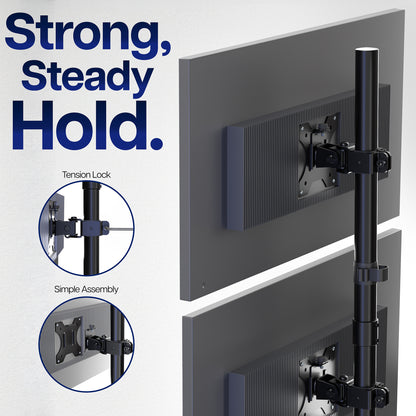 TV mount with text 'Strong, Steady Hold' on a white background