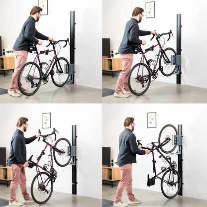 Life Finds by VIVO Vertical Wall Mounted Bike Rack with Mechanical Lift