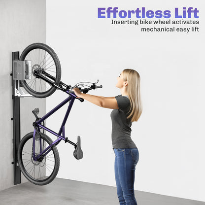 Life Finds by VIVO Vertical Wall Mounted Bike Rack with Mechanical Lift