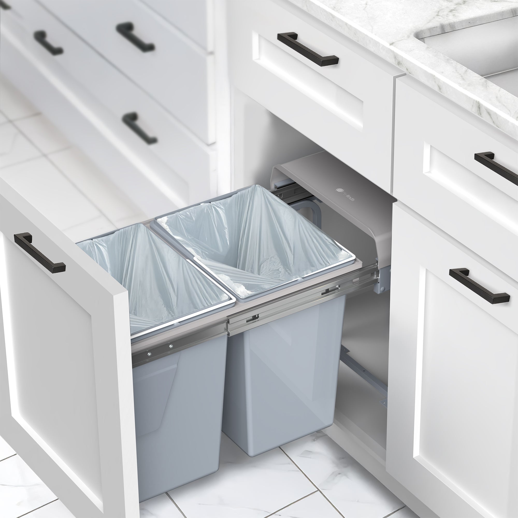 Life Finds by VIVO Under Counter Pull Out Dual Trash Can System