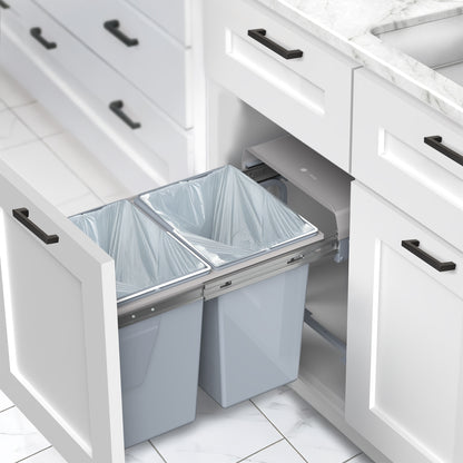 Life Finds by VIVO Under Counter Pull Out Dual Trash Can System