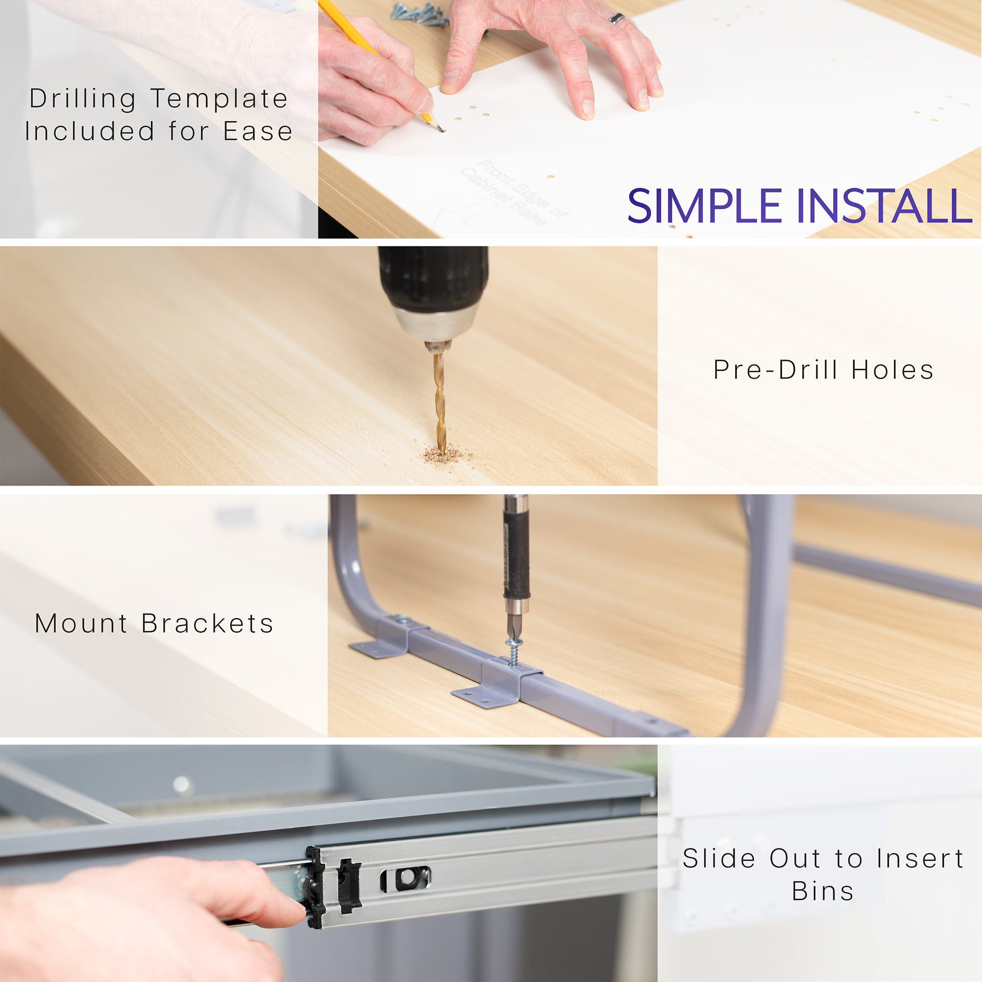 Life Finds by VIVO Under Counter Pull Out Dual Trash Can System