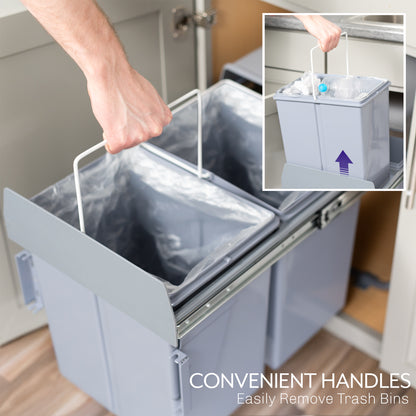 Life Finds by VIVO Under Counter Pull Out Dual Trash Can System