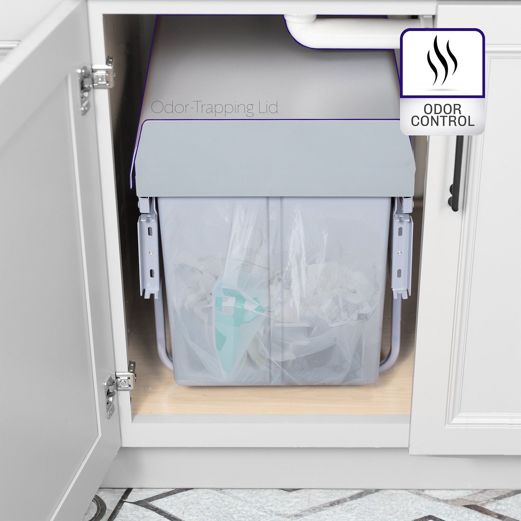 Life Finds by VIVO Under Counter Pull Out Dual Trash Can System