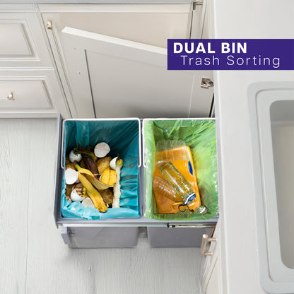 Life Finds by VIVO Under Counter Pull Out Dual Trash Can System