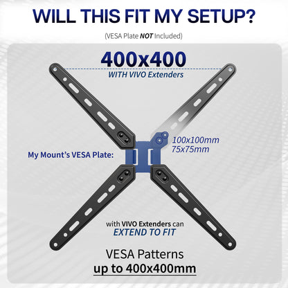 VESA LCD Screen Adapter 75x75 & 100x100 to (100x200-400x400)