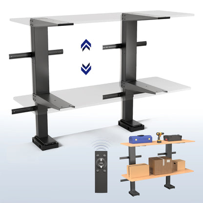 Height Adjustable Electric Shelf Mount for Garage and Workbench with Remote