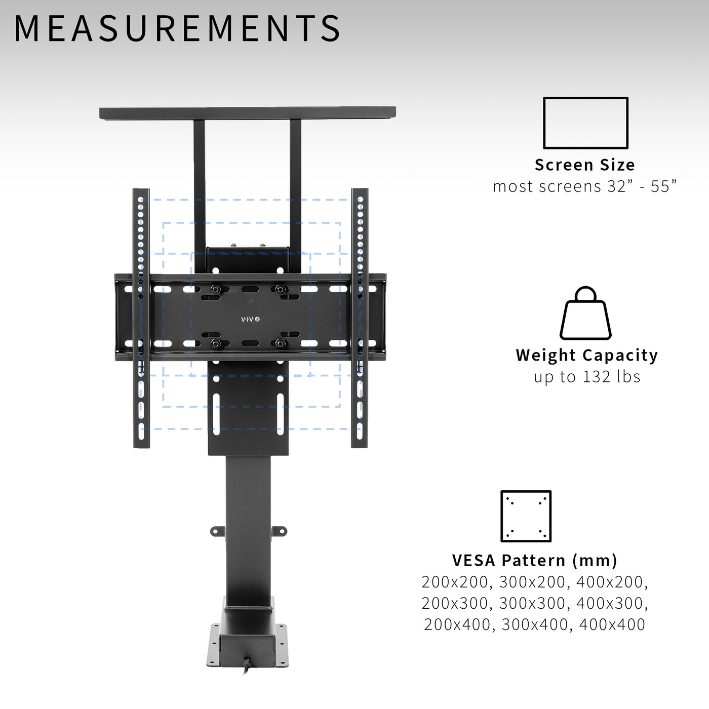 Electric Motorized TV Stand with Remote Control