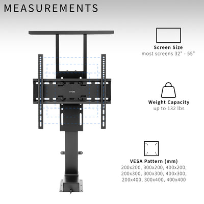 Electric Motorized TV Stand with Remote Control