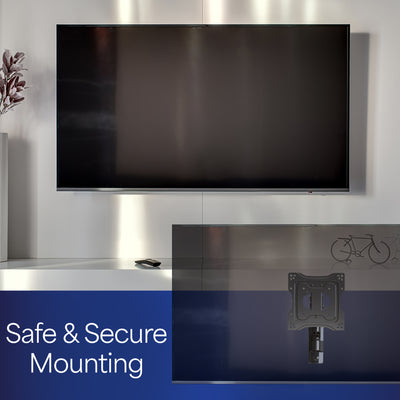 Sturdy aluminum wall mount for TV with articulation and integrated cable management.