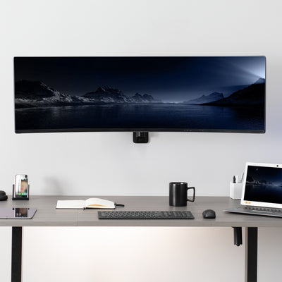 Sturdy aluminum wall mount for TV with articulation and integrated cable management.
