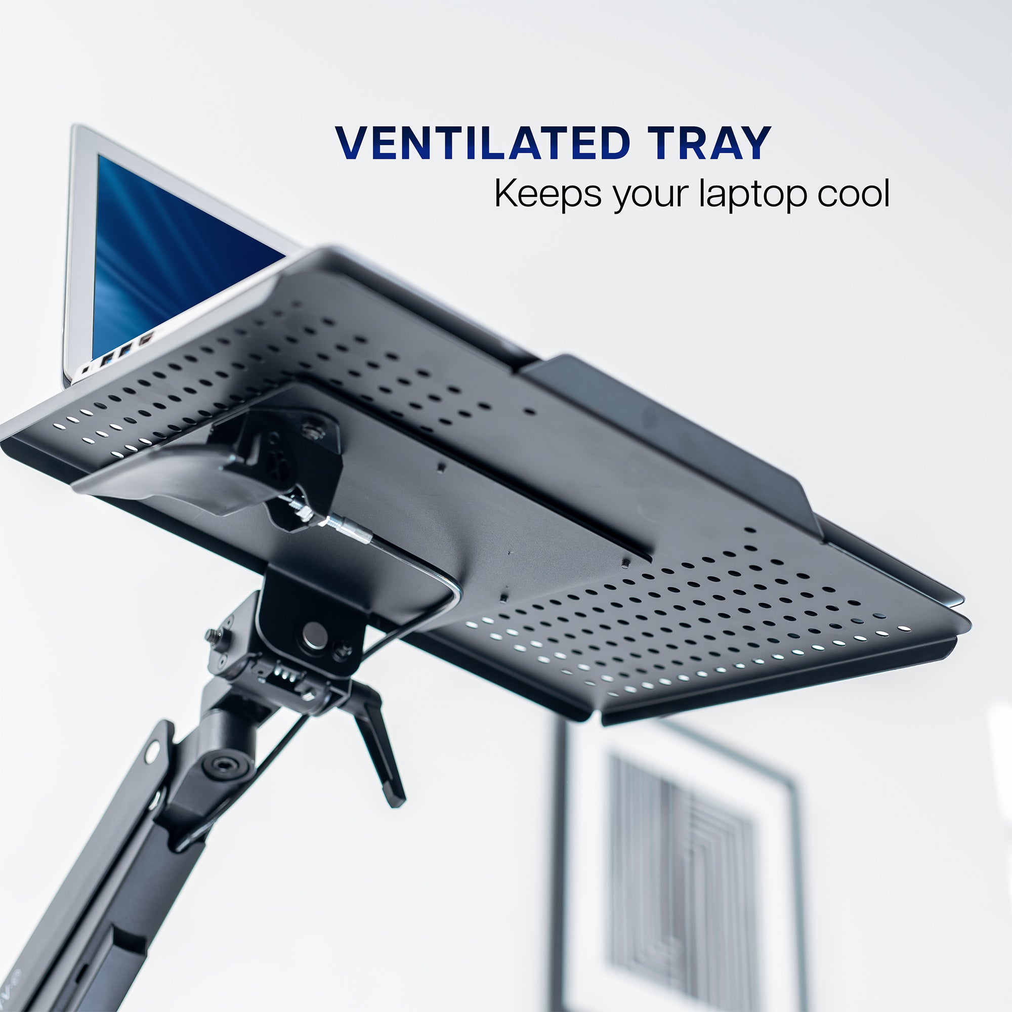 Ventilated tray keeps your laptop cool 