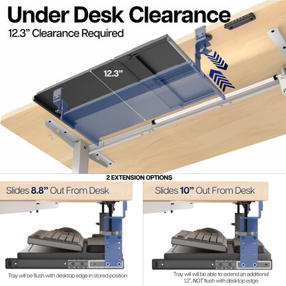 Under desk clearance required for compatibility purposes