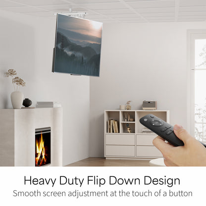 Smart TV with remote control in a modern living room setting