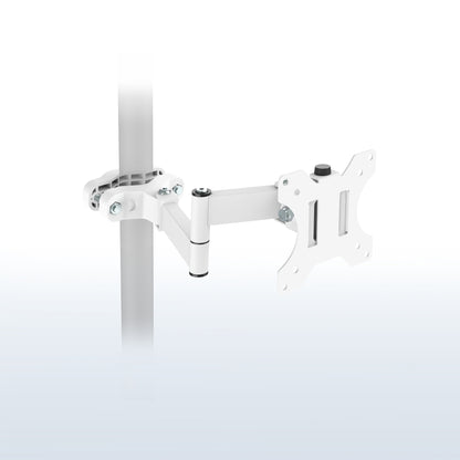 White Pole Mount Monitor Arm on a blue and white gradient background