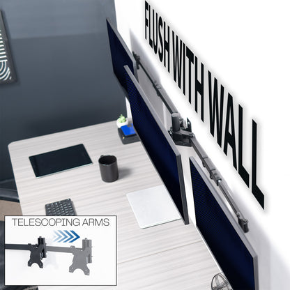 Telescoping Triple Monitor Wall Mount