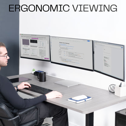 Telescoping Triple Monitor Wall Mount